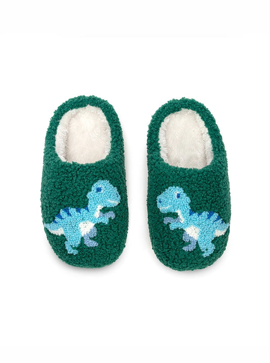 Indoor / Outdoor Blue Dinosaurs Slippers - Little Kids (9-12)
