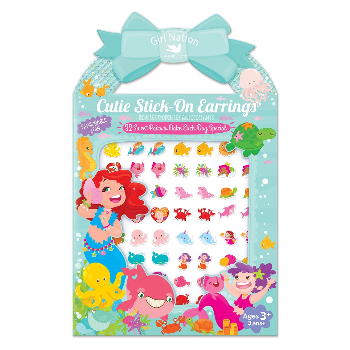 Cutie Stick-On Earring and Nail Sticker Gift Set- Mermaids