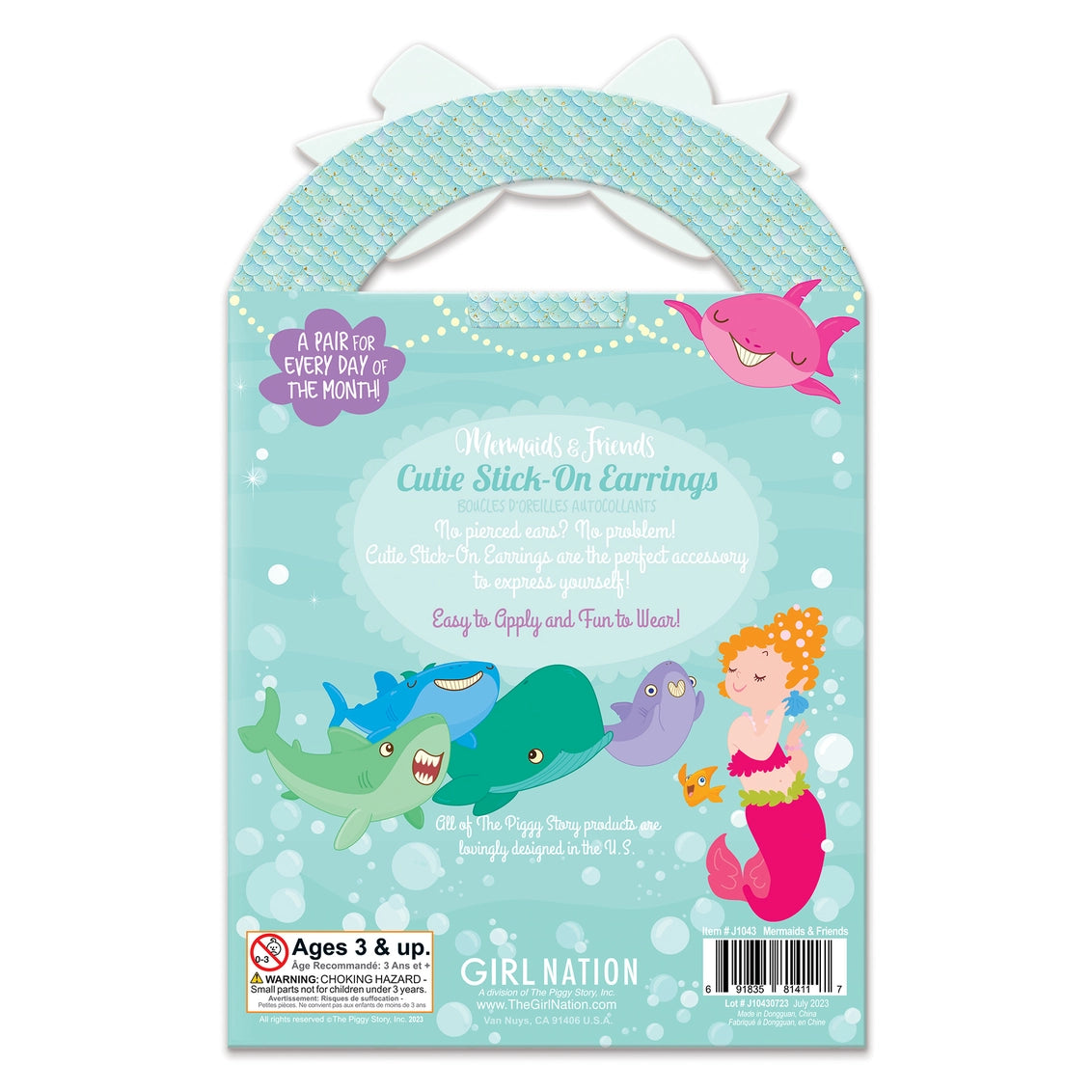 Cutie Stick-On Earring and Nail Sticker Gift Set- Mermaids