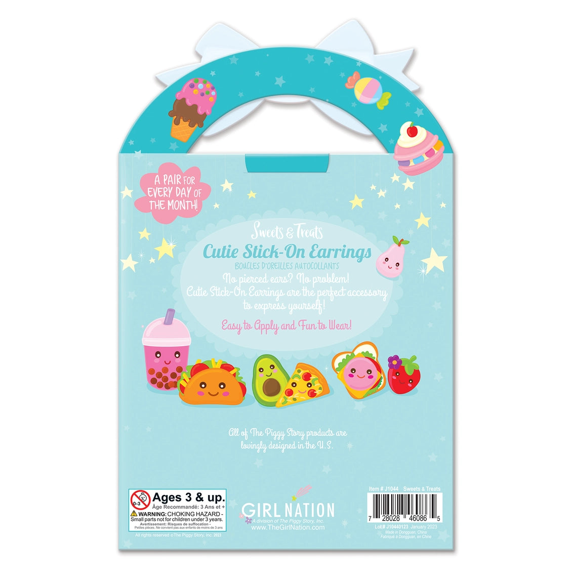 Cutie Stick-On Earring and Nail Sticker Gift Set- Sweet Shop